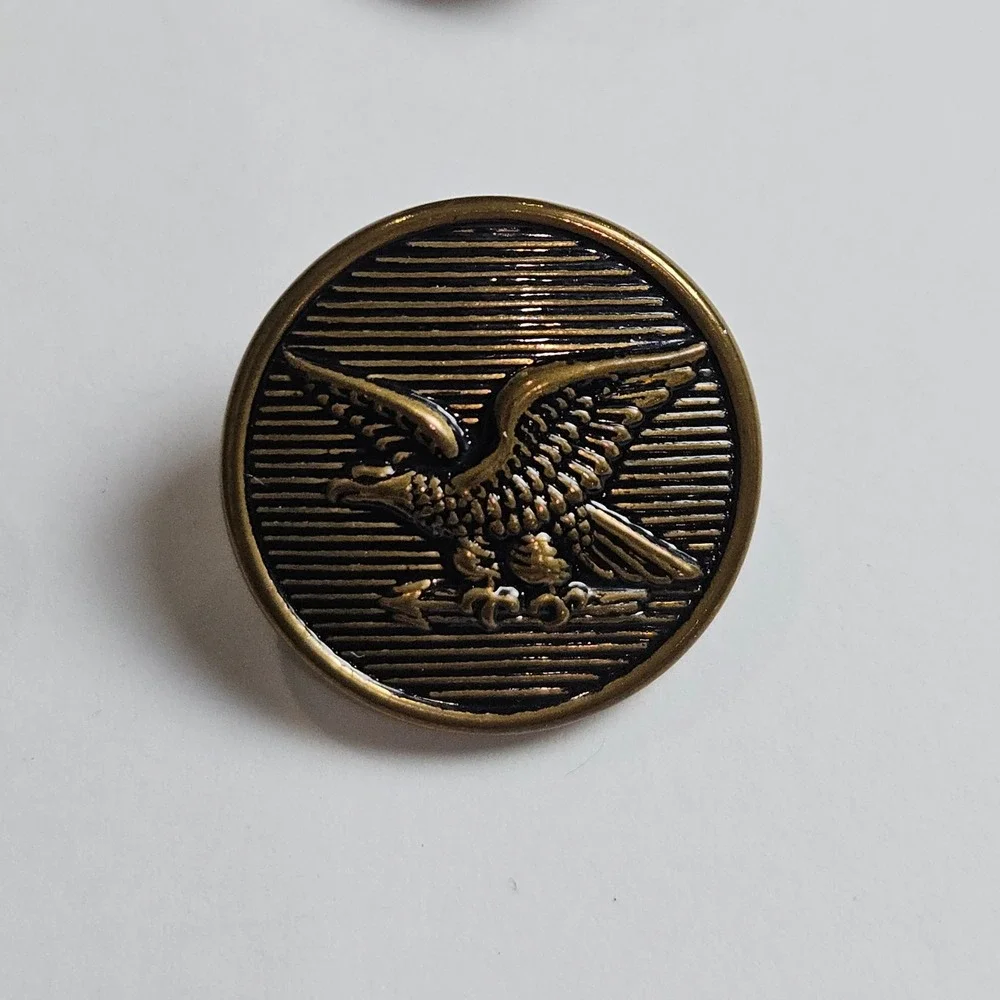 Falcone Bronze Tone Crested‎ Blazer Buttons Set of 13 Metal Vintage Replacement
